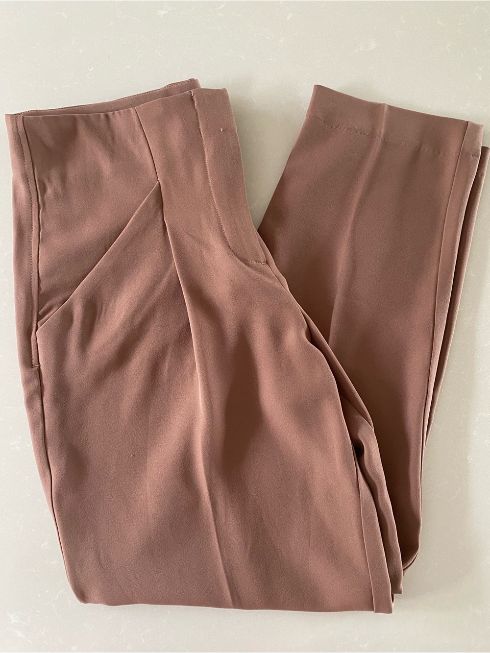 Belle Vere Women's High-Waist Trouser Pants - Dusty Rose